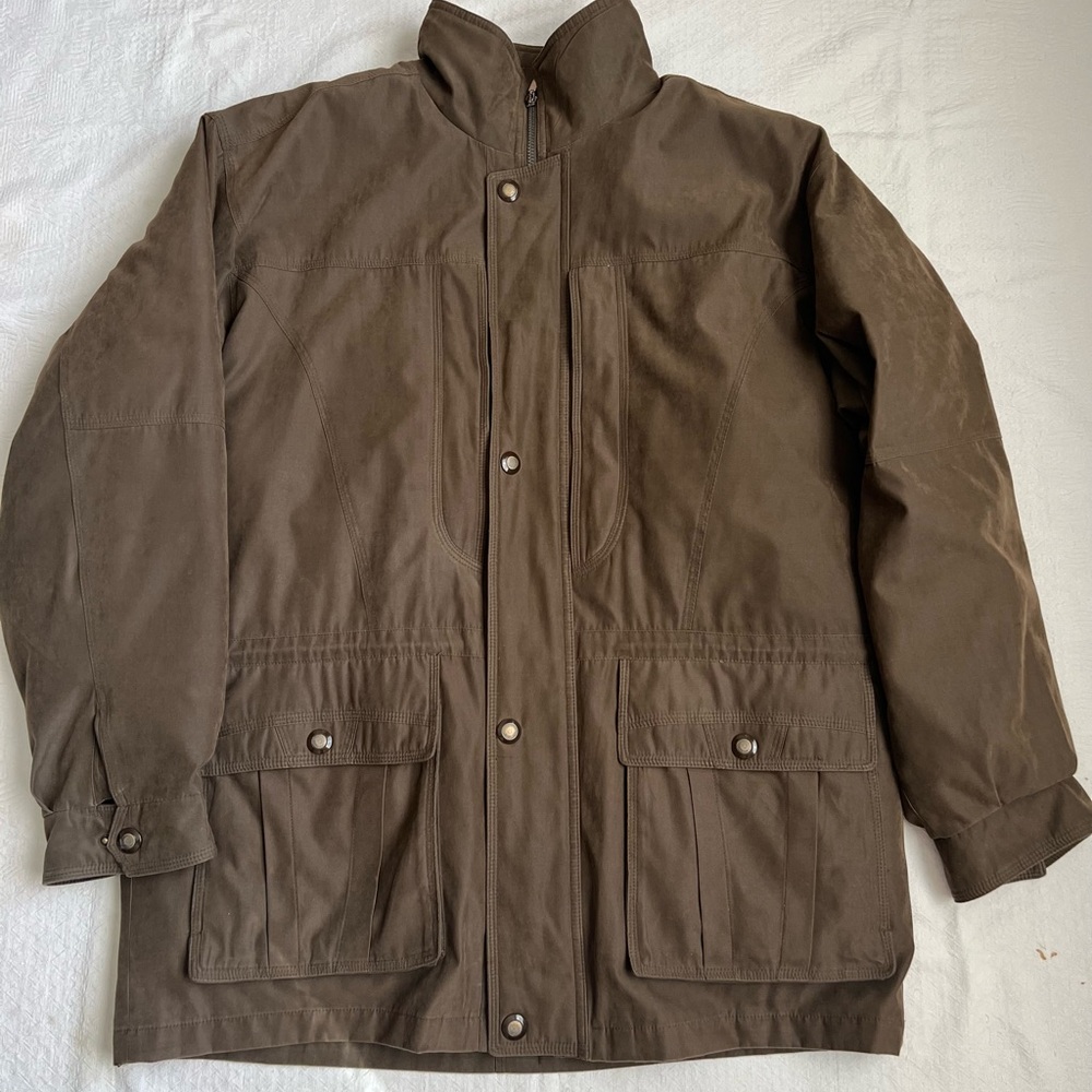 Men's Heavy Brown Winter Coat Jacket detachable lining Size XXL (2XL)